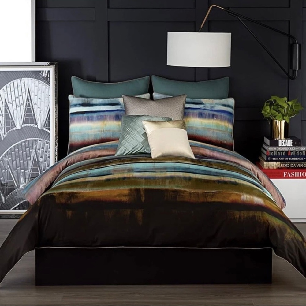 Vince Camuto Lille Full/ Queen 3 Piece Duvet Set 100% Cotton Front Devant 🔥🔥